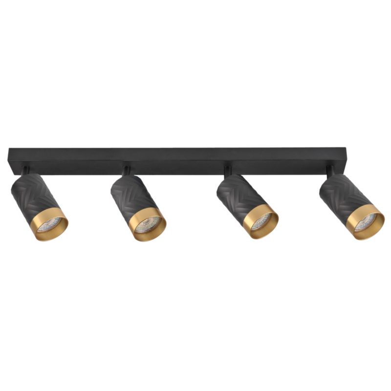 Lampa sufitowa Polux Arras  czarno-złota  4 x GU10 x 10W wym: 10 x 5,5 cm - 1 szt.