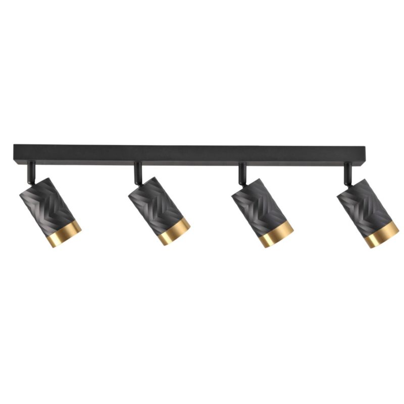 Lampa sufitowa Polux Arras  czarno-złota  4 x GU10 x 10W wym: 10 x 5,5 cm - 1 szt.