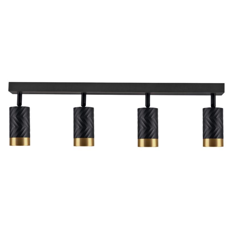 Lampa sufitowa Polux Arras  czarno-złota  4 x GU10 x 10W wym: 10 x 5,5 cm - 1 szt.