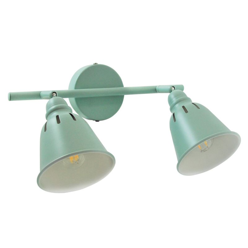 Lampa sufitowa Polux Fiona miętowo-biała  2 x E14 x 8W wym: 18,5 x 37 x 10 cm - 1 szt.