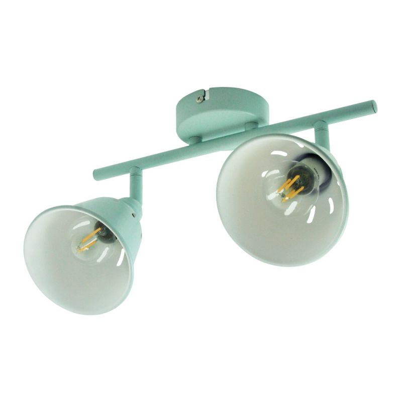 Lampa sufitowa Polux Fiona miętowo-biała  2 x E14 x 8W wym: 18,5 x 37 x 10 cm - 1 szt.