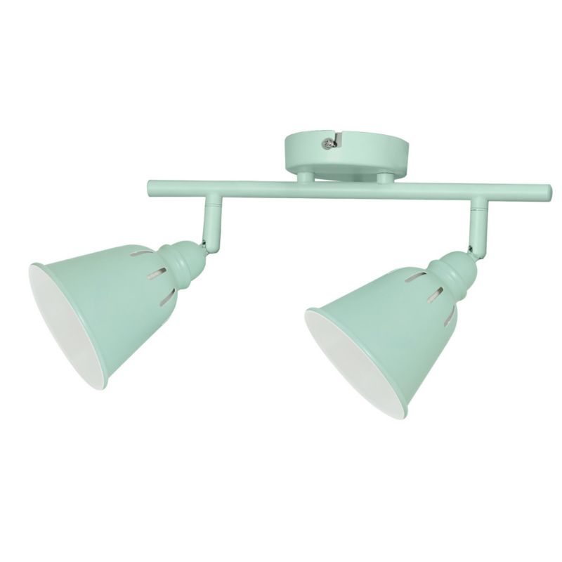 Lampa sufitowa Polux Fiona miętowo-biała  2 x E14 x 8W wym: 18,5 x 37 x 10 cm - 1 szt.