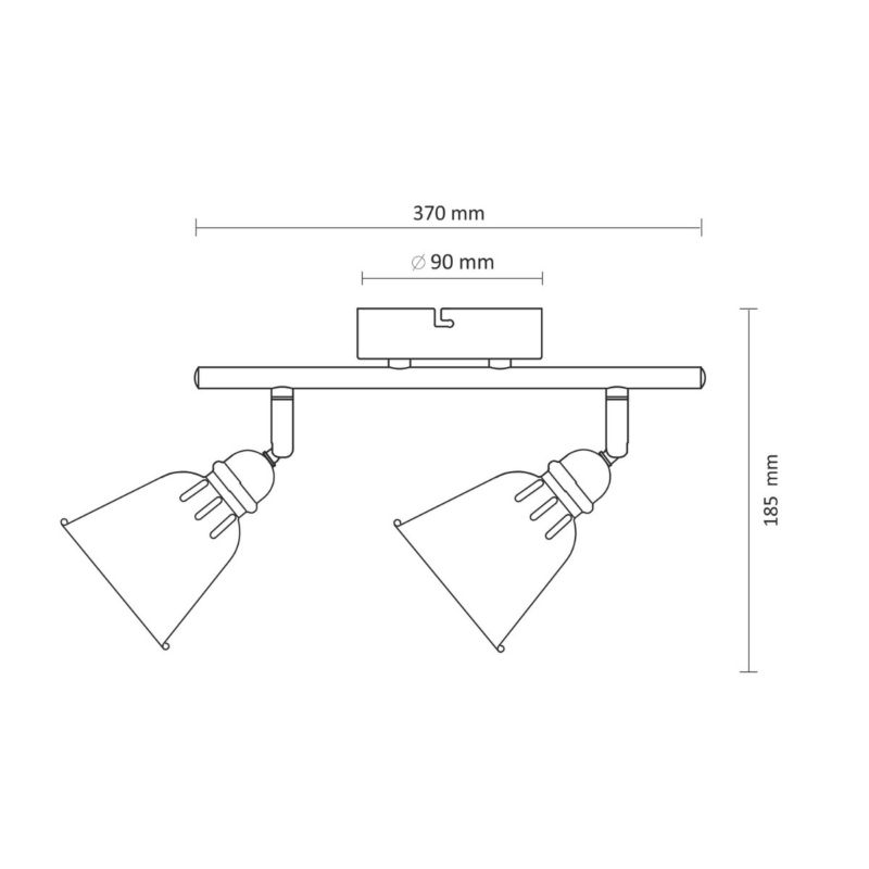 Lampa sufitowa Polux Fiona miętowo-biała  2 x E14 x 8W wym: 18,5 x 37 x 10 cm - 1 szt.