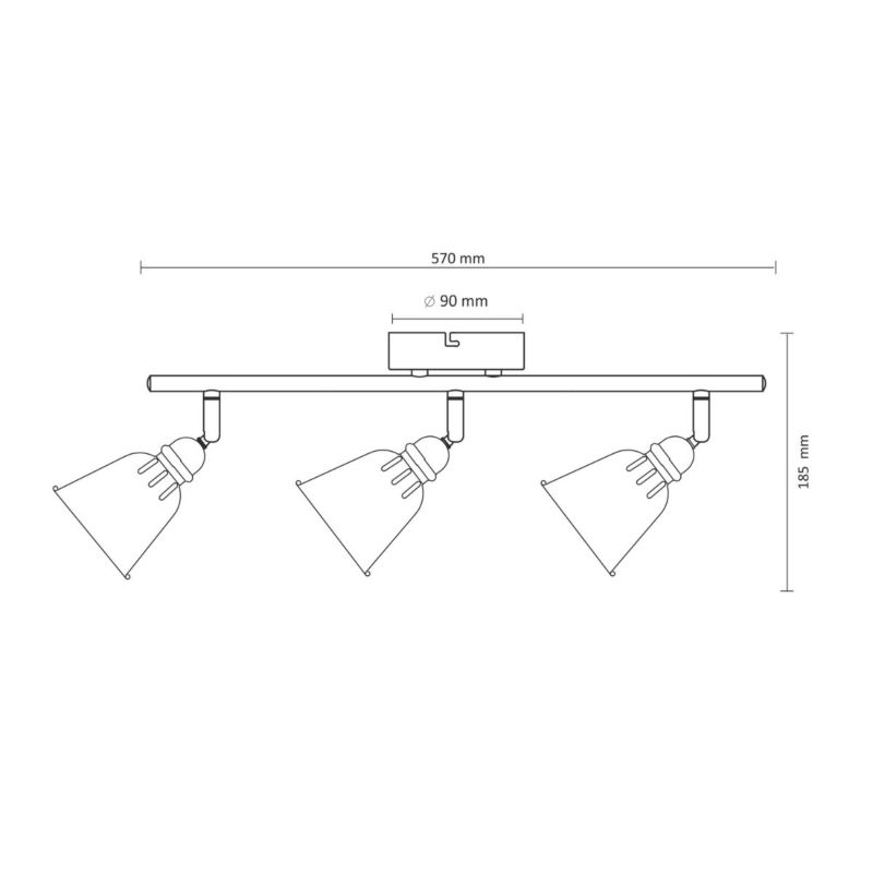 Lampa sufitowa Polux Fiona miętowo-biała  3 x E14 x 8W wym: 18,5 x 57 x 10 cm - 1 szt.