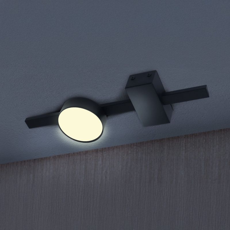Lampa sufitowa Polux Joy czarna Listwa z lampami 1 x GX53 x 10W wym: 3,5 x 35,7 x 9 cm - 1 szt.