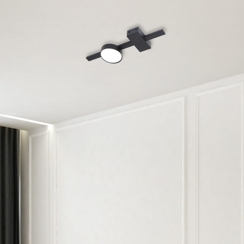 Lampa sufitowa Polux Joy czarna Listwa z lampami 1 x GX53 x 10W wym: 3,5 x 35,7 x 9 cm - 1 szt.