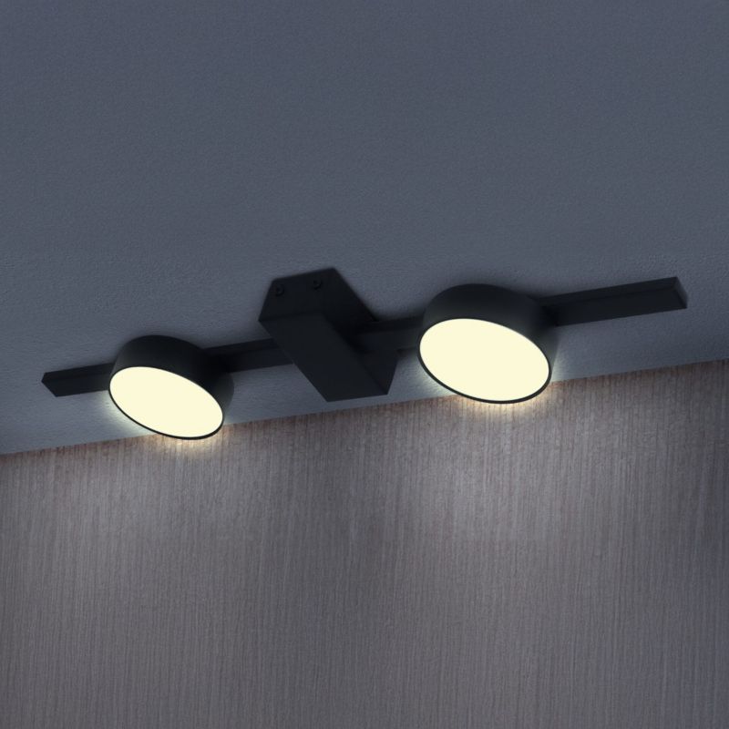 Lampa sufitowa Polux Joy czarna Listwa z lampami 2 x GX53 x 10W wym: 3,5 x 51 x 9 cm - 1 szt.