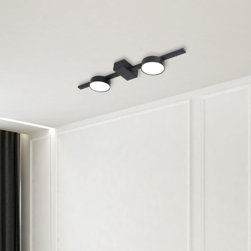 Lampa sufitowa Polux Joy czarna Listwa z lampami 2 x GX53 x 10W wym: 3,5 x 51 x 9 cm - 1 szt.