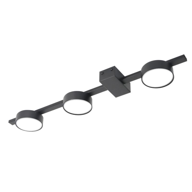 Lampa sufitowa Polux Joy czarna Listwa z lampami 3 x GX53 x 10W wym: 3,5 x 61,3 x 9 cm - 1 szt.