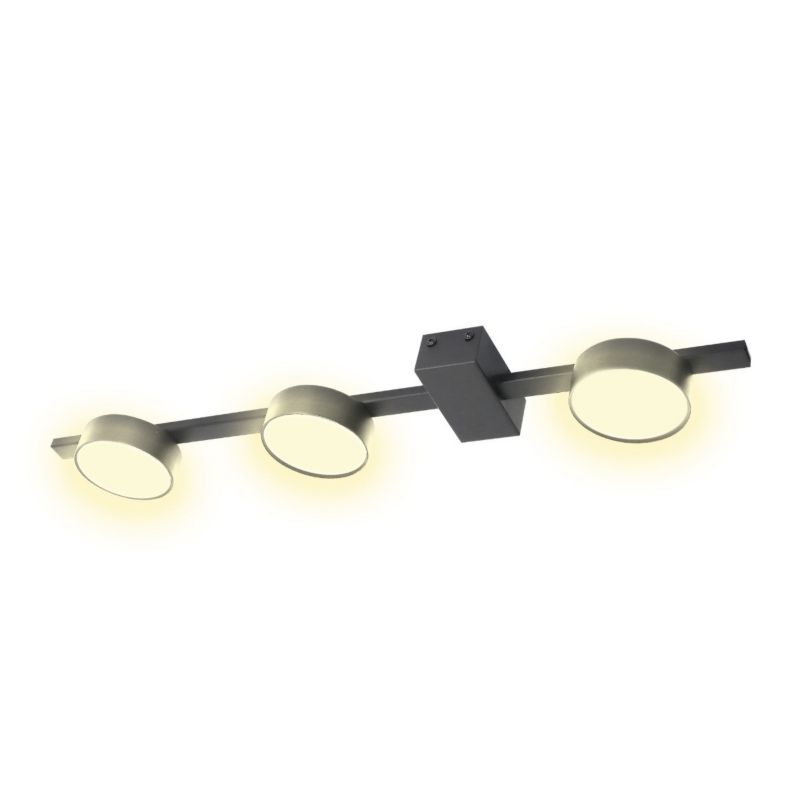 Lampa sufitowa Polux Joy czarna Listwa z lampami 3 x GX53 x 10W wym: 3,5 x 61,3 x 9 cm - 1 szt.