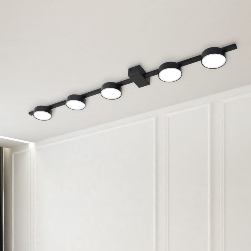 Lampa sufitowa Polux Joy czarna Listwa z lampami 5 x GX53 x 10W wym: 3,5 x 99,3 x 9 cm - 1 szt.