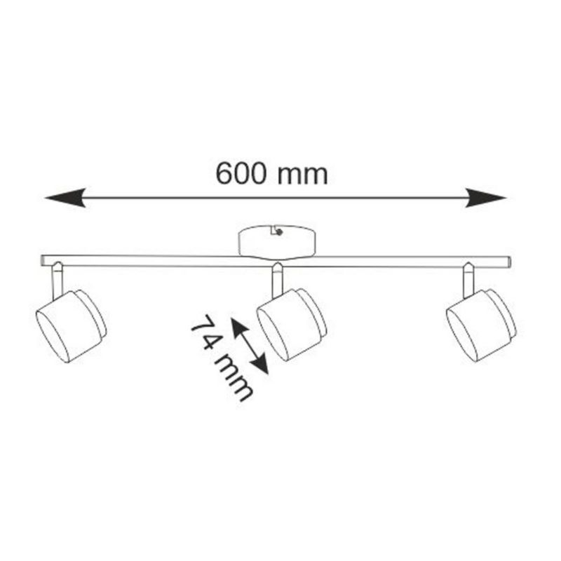 Lampa sufitowa Polux Kubik  biała chromowana LED 12.6W 3000K 1275lm  wym: 12 x 60 x 10 cm - 1 szt.