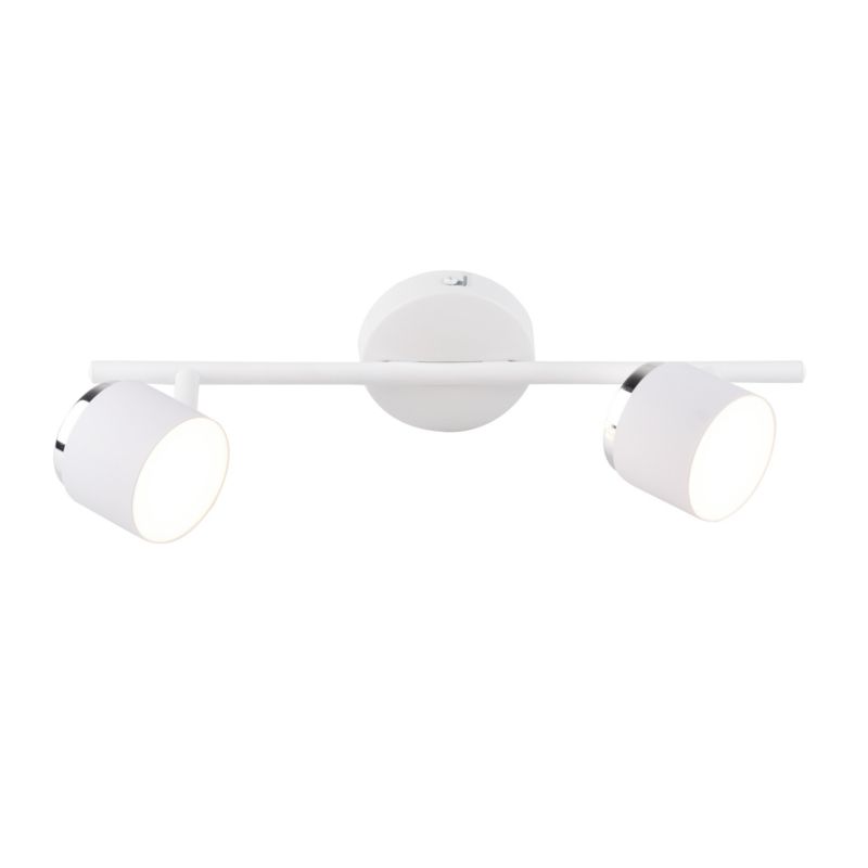 Lampa sufitowa Polux Kubik  biała chromowana LED 8.4W 3000K 850lm  wym: 12 x 40 x 10 cm - 1 szt.