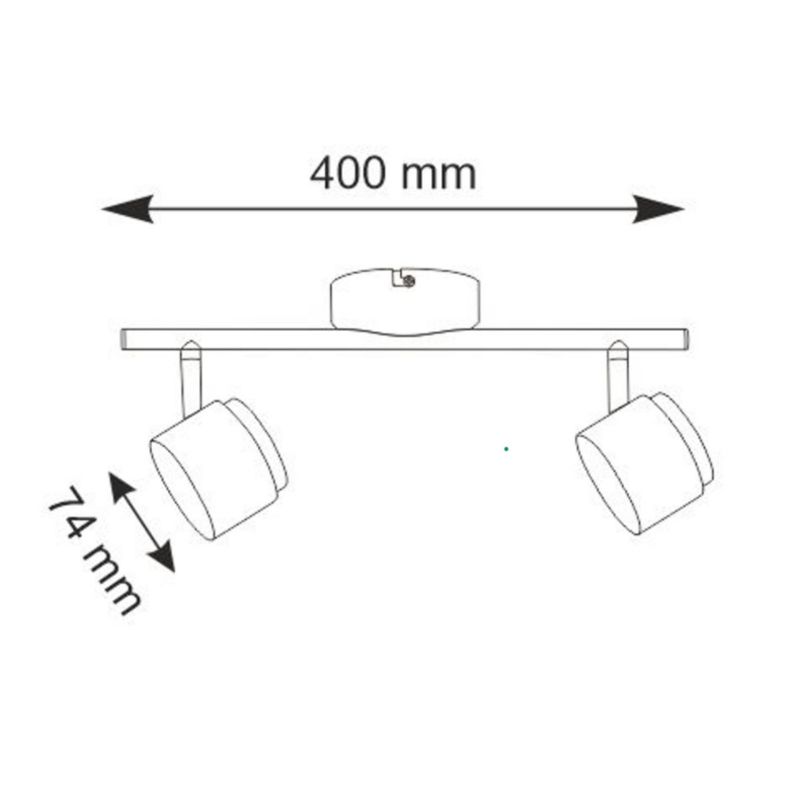 Lampa sufitowa Polux Kubik  biała chromowana LED 8.4W 3000K 850lm  wym: 12 x 40 x 10 cm - 1 szt.