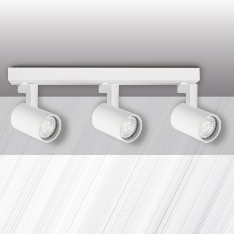 Lampa sufitowa Polux Lynx biała  3 x GU10 x 10W wym: 12,3 x 38 x 5,5 cm - 1 szt.