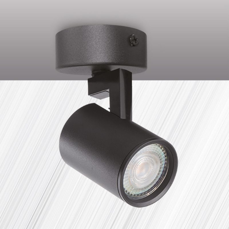 Lampa sufitowa Polux Lynx czarna  1 x GU10 x 10W wym: 13 x 6 x 6 cm - 1 szt.