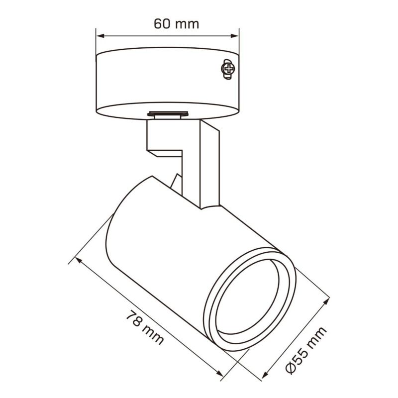 Lampa sufitowa Polux Lynx czarna  1 x GU10 x 10W wym: 13 x 6 x 6 cm - 1 szt.