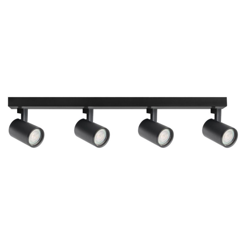 Lampa sufitowa Polux Lynx czarna  4 x GU10 x 10W wym: 12,3 x 59 x 5,5 cm - 1 szt.