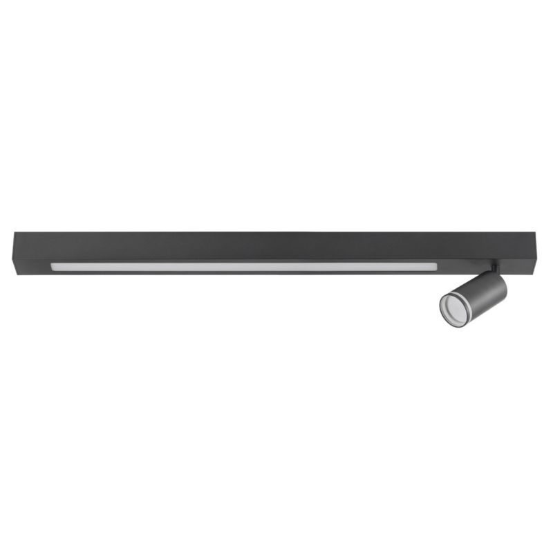 Lampa sufitowa Polux Paris czarna Listwa z lampami 2 x GU10 + LED zintegrowany x 24W wym: 19 x 80 x 6 cm - 1 szt.