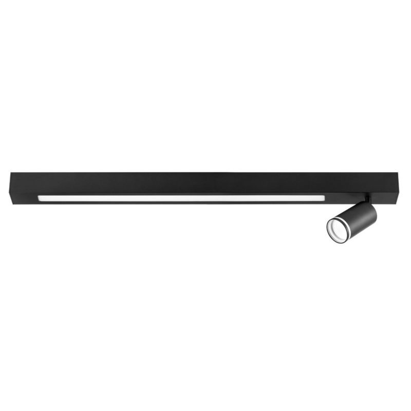 Lampa sufitowa Polux Paris czarna Listwa z lampami 2 x GU10 + LED zintegrowany x 24W wym: 19 x 80 x 6 cm - 1 szt.