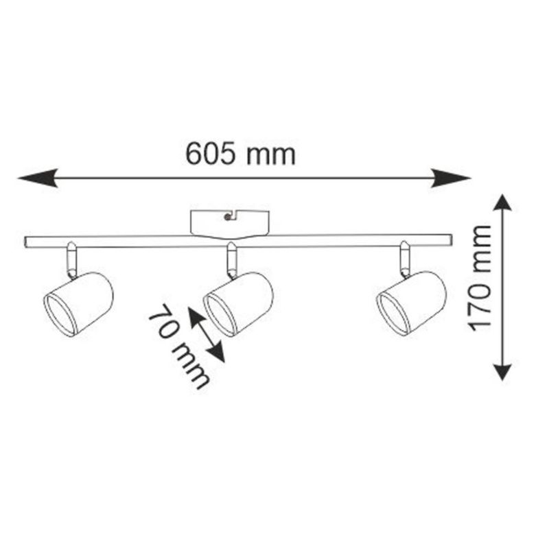 Lampa sufitowa Polux Rawi  biała LED 12.6W 3000K 1275lm  wym: 17 x 60,5 x 10 cm - 1 szt.