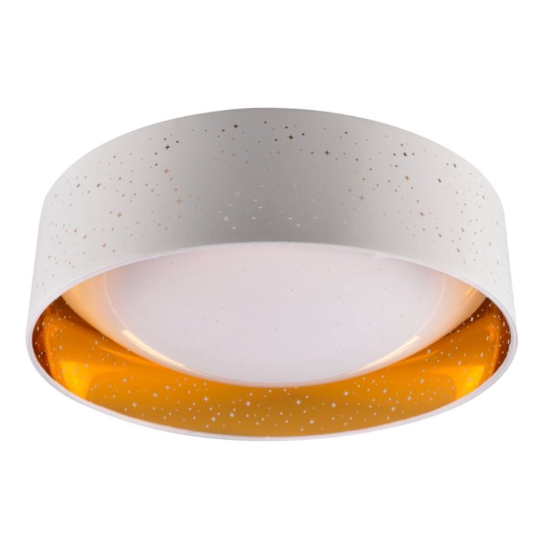 Lampa sufitowa Polux Tuluza  biało-złota wym: 12 x 40 x 40 cm wbudowany LED 24W 1 szt.