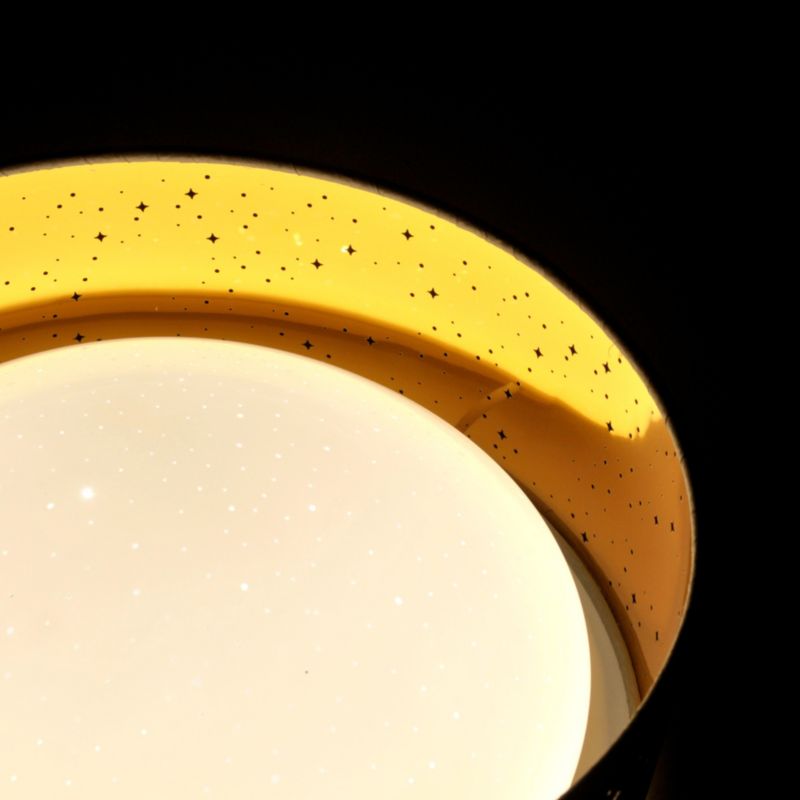 Lampa sufitowa Polux Tuluza  biało-złota wym: 12 x 40 x 40 cm wbudowany LED 24W 1 szt.
