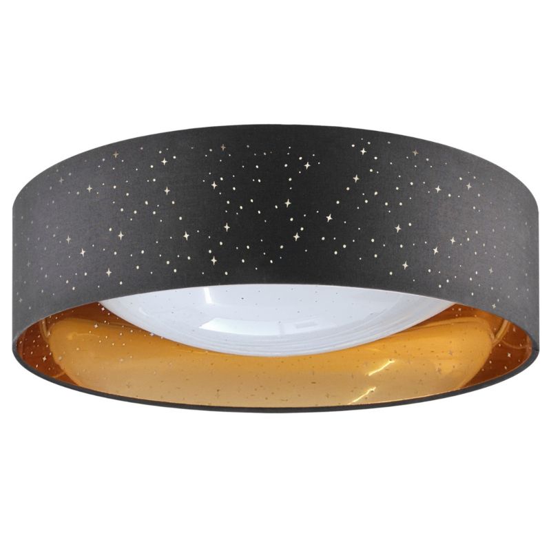Lampa sufitowa Polux Tuluza  czarno-złota-biała okrągła 40 cm wbudowany LED 24W 1 szt.