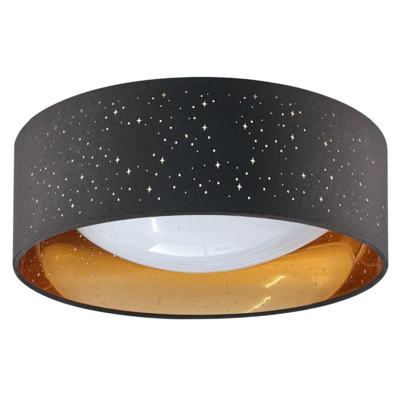 Lampa sufitowa Polux Tuluza  czarno-złota-biała wym: 12 x 32 x 32 cm wbudowany LED 18W 1 szt.