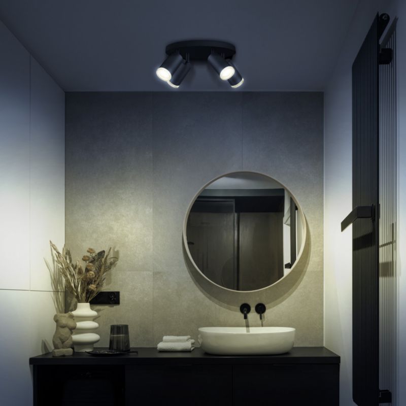 Lampa sufitowa Polux Turyn 4733 czarno-przezroczysty reflektorki 4xGU10 x 10W 1 szt.
