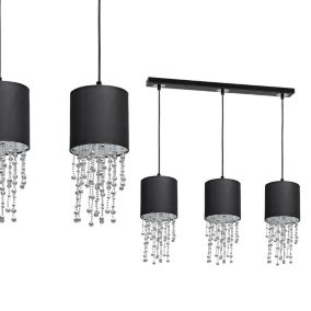 Lampa sufitowa potrójna MiLAGRO Almeria czarny-chrom 3xE27 1 szt.