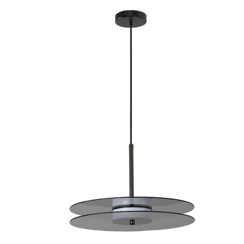 Lampa sufitowa poziome krążki Light Prestige CASY czarna dymiona LED 6W biały zmienny 3000/4000/6000KK 860lm IP20 - 1 szt