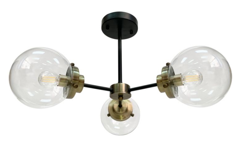 Lampa sufitowa przezroczyste kule Candellux Lens mosiężno-złota 3xE14x40W IP20 wym:32x60x60cm - 1 szt.