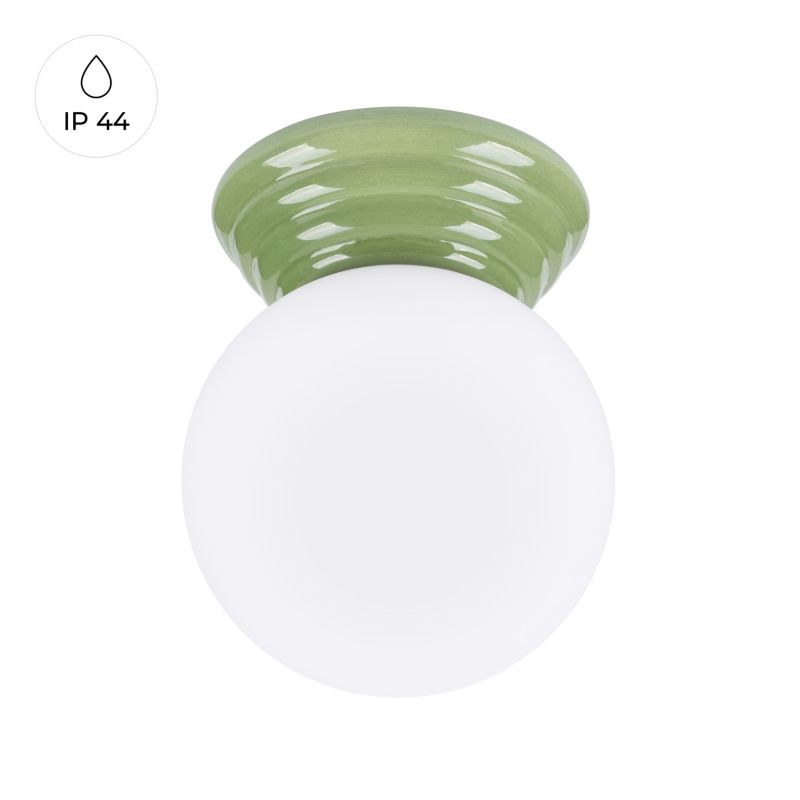 Lampa sufitowa  Pure Lume ALBANO zielony oliwkowo-biała 1xG9x8W IP44 wym:12x12x16cm - 1 szt.