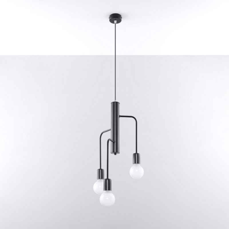 Lampa sufitowa  Pure Lume BASILIK czarna 3xE27x60W IP20 wym:100x25x25cm - 1 szt.