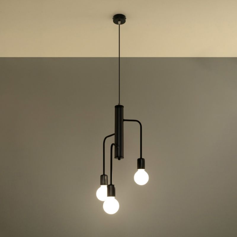 Lampa sufitowa  Pure Lume BASILIK czarna 3xE27x60W IP20 wym:100x25x25cm - 1 szt.