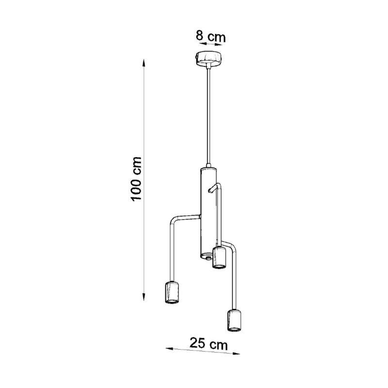 Lampa sufitowa  Pure Lume BASILIK czarna 3xE27x60W IP20 wym:100x25x25cm - 1 szt.