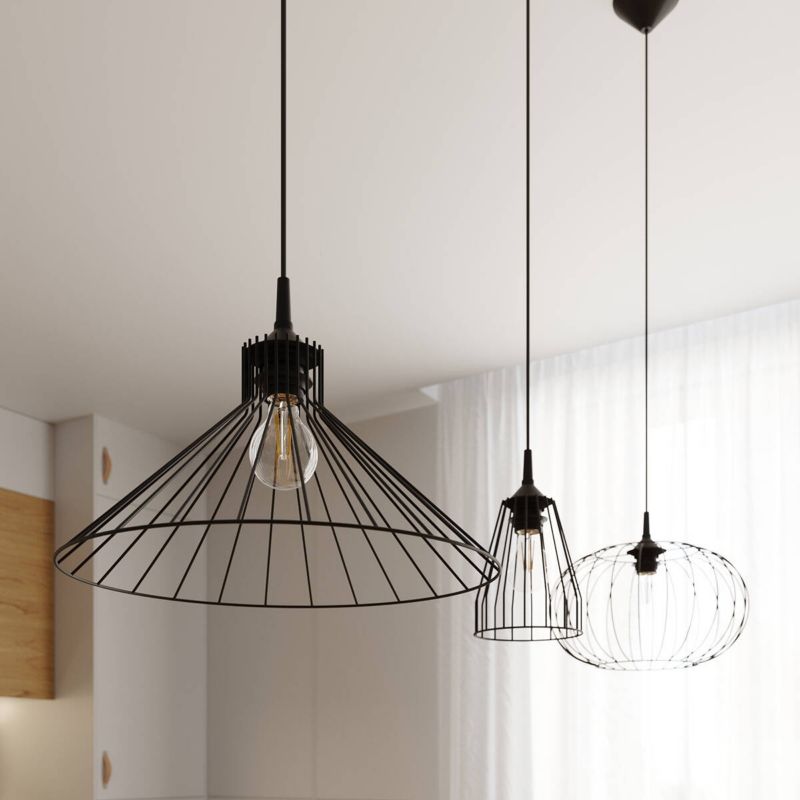 Lampa sufitowa  Pure Lume ELINA czarna 1xE27x15W IP20 wym:86x40x40cm - 1 szt.