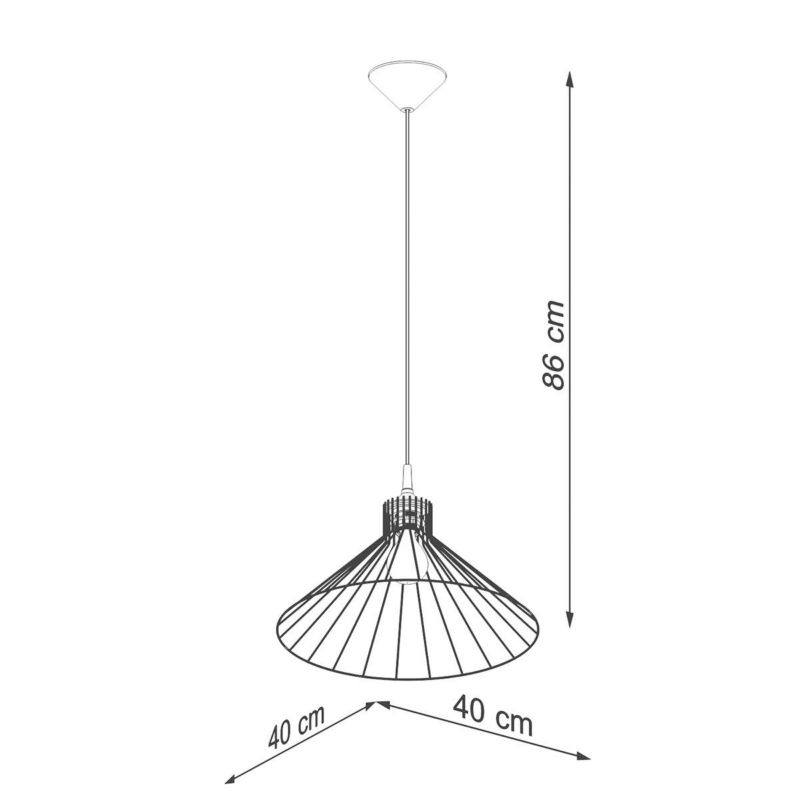 Lampa sufitowa  Pure Lume ELINA czarna 1xE27x15W IP20 wym:86x40x40cm - 1 szt.