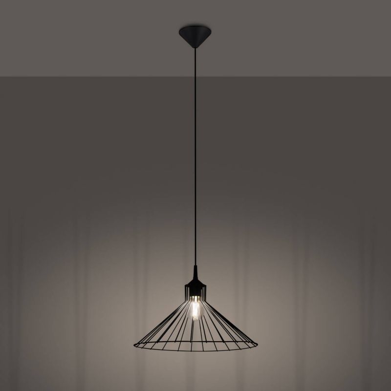Lampa sufitowa  Pure Lume ELINA czarna 1xE27x15W IP20 wym:86x40x40cm - 1 szt.