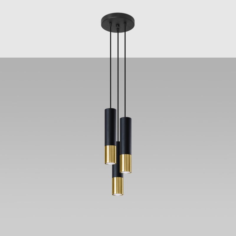 Lampa sufitowa  Pure Lume GIRALO czarno-złota 3xGU10x40W IP20 wym:100x29x29cm - 1 szt.