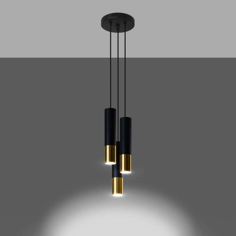 Lampa sufitowa  Pure Lume GIRALO czarno-złota 3xGU10x40W IP20 wym:100x29x29cm - 1 szt.