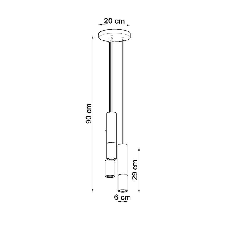 Lampa sufitowa  Pure Lume GIRALO czarno-złota 3xGU10x40W IP20 wym:100x29x29cm - 1 szt.