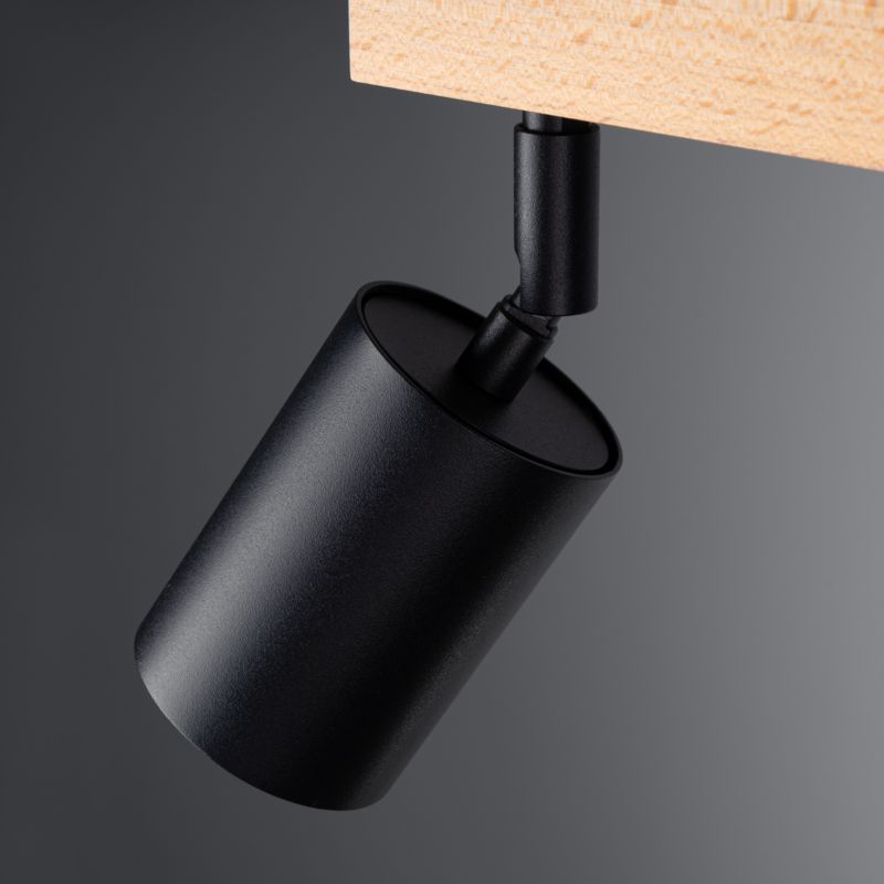 Lampa sufitowa  Pure Lume JUNGLO czarna-drewno 3xGU10x10W IP20 wym:17,5x45x61cm - 1 szt.