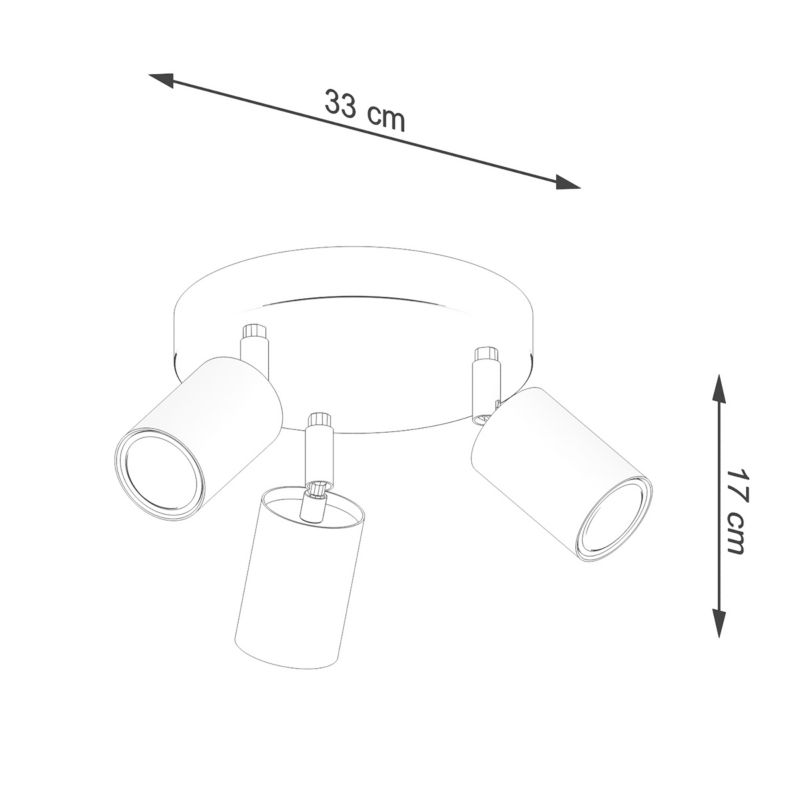 Lampa sufitowa  Pure Lume JUNGLO czarna-drewno 3xGU10x10W IP20 wym:17x33x33cm - 1 szt.