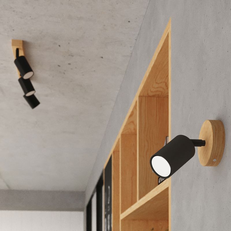 Lampa sufitowa  Pure Lume JUNGLO czarna-drewno 3xGU10x10W IP20 wym:17x33x33cm - 1 szt.
