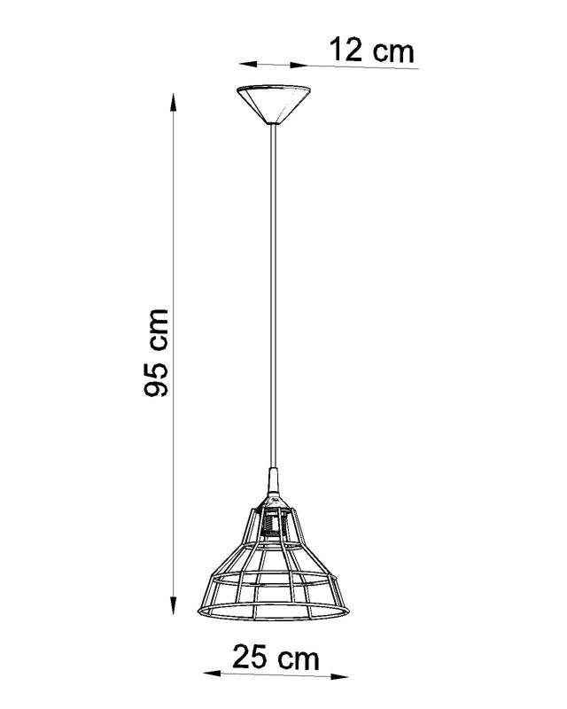 Lampa sufitowa  Pure Lume KORINA czarna 1xE27x60W IP20 wym:80x25x25cm - 1 szt.