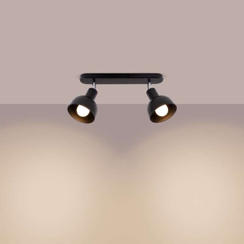 Lampa sufitowa  Pure Lume KORSSO czarna 2xE27x15W IP20 wym:18,5x24x47cm - 1 szt.