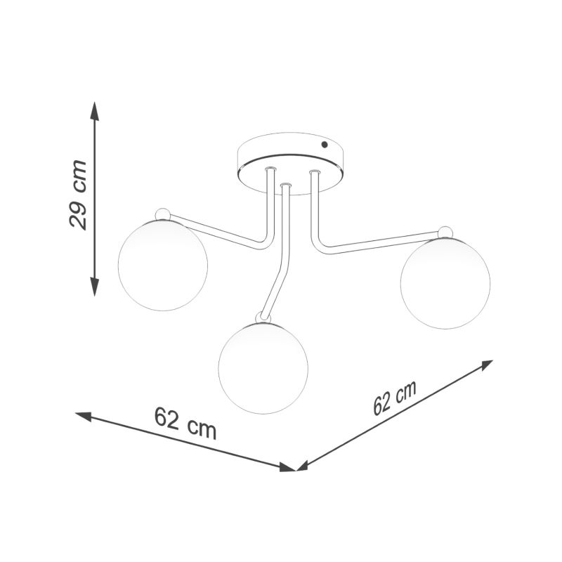 Lampa sufitowa  Pure Lume KOSMOS czarno-biała 3xG9x8W IP20 wym:29x62x62cm - 1 szt.