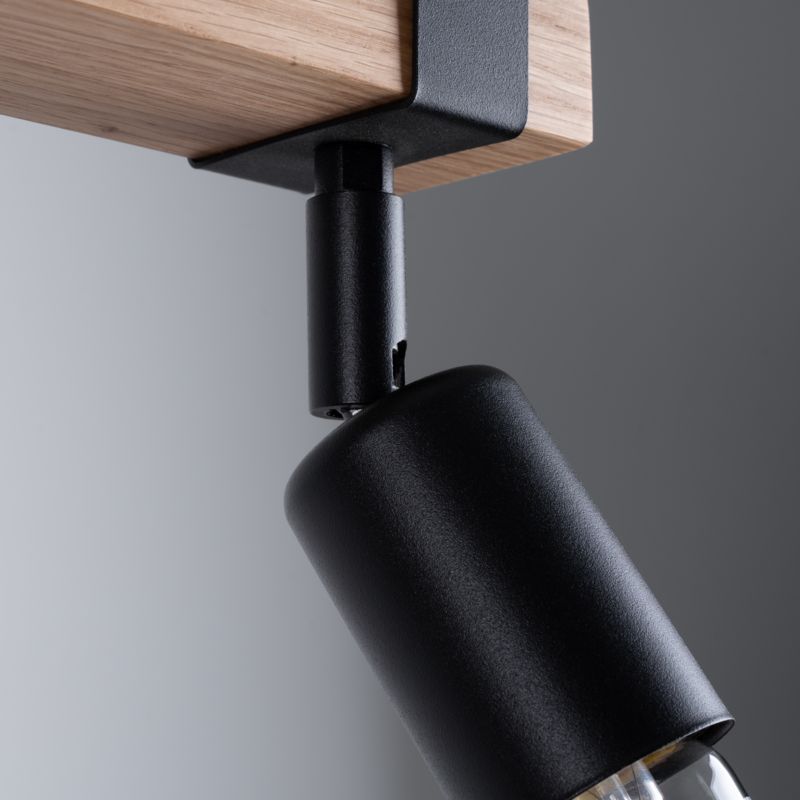 Lampa sufitowa  Pure Lume LIMERO czarna-drewno 2xE27x15W IP20 wym:14x15x38cm - 1 szt.